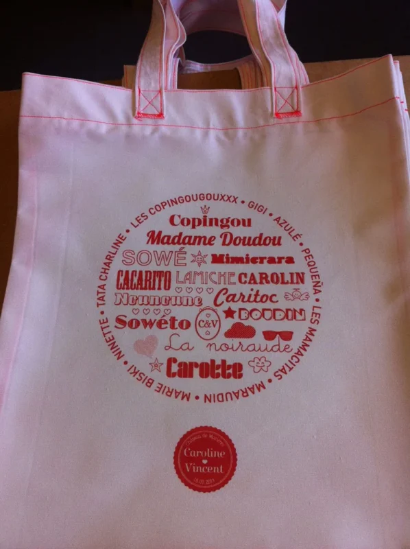 Sérigraphie textile sur tote bag